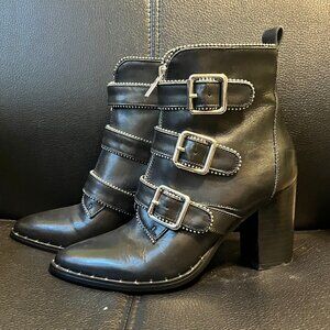 Steve Madden Hattie black buckle boots, Size 7.5